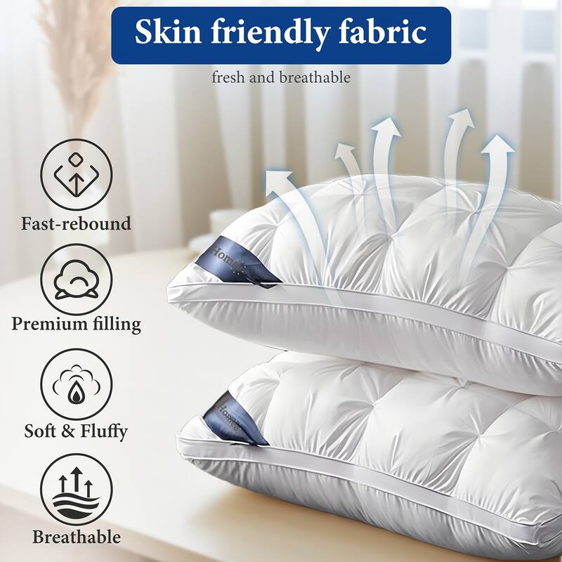 Bed Pillows for Sleeping Set of 2/4/6, Cooling Hotel Quality, Gusseted Pillow for Back, Stomach or Side Sleepers