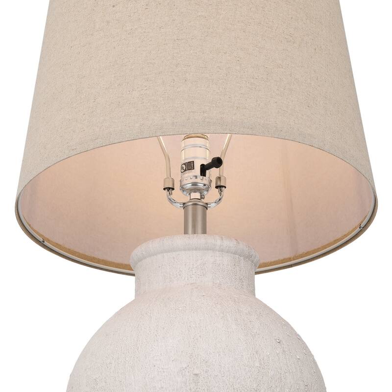 Acroma Avgust 24.25" Ceramic Table Lamp with Fabric Linen Shade