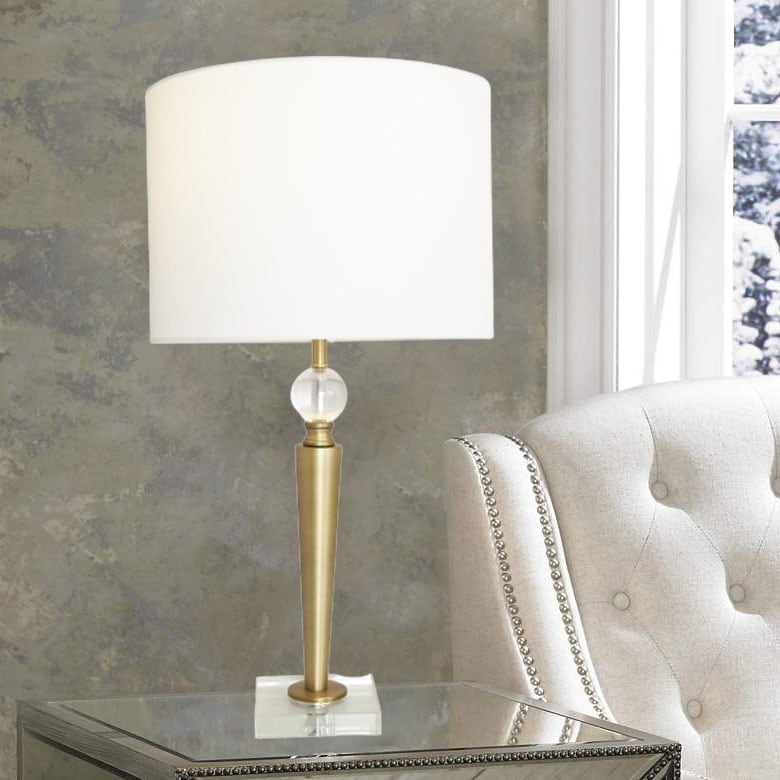 Vienna Full Spectrum Brass and Glass Column Table Lamp Bed Bath Beyond 40004027