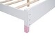 preview thumbnail 8 of 8, Platform Bed Full Size, Wood Full Platform Bed Frame with House-Shaped Headboard for Kids, No Box Spring Needed, White Pink