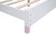 preview thumbnail 8 of 8, White+Pink Full Platform Bed with House-Shaped Headboard, Wooden Cute Bed Frame with Shelf, for Kids Teens, No Box Spring Needed
