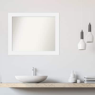 Corvino White Framed Non-Beveled Custom Wall Mirror, Bathroom Vanity Mirror