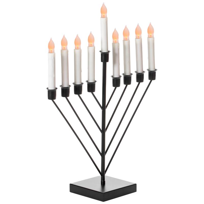 Nine Branch Electric Chabad Judaica Chanukah Menorah - Multi