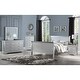 preview thumbnail 2 of 3, Traditional Louis Philippe III Queen Sleigh Bed in Platinum with Headboard and Footboard