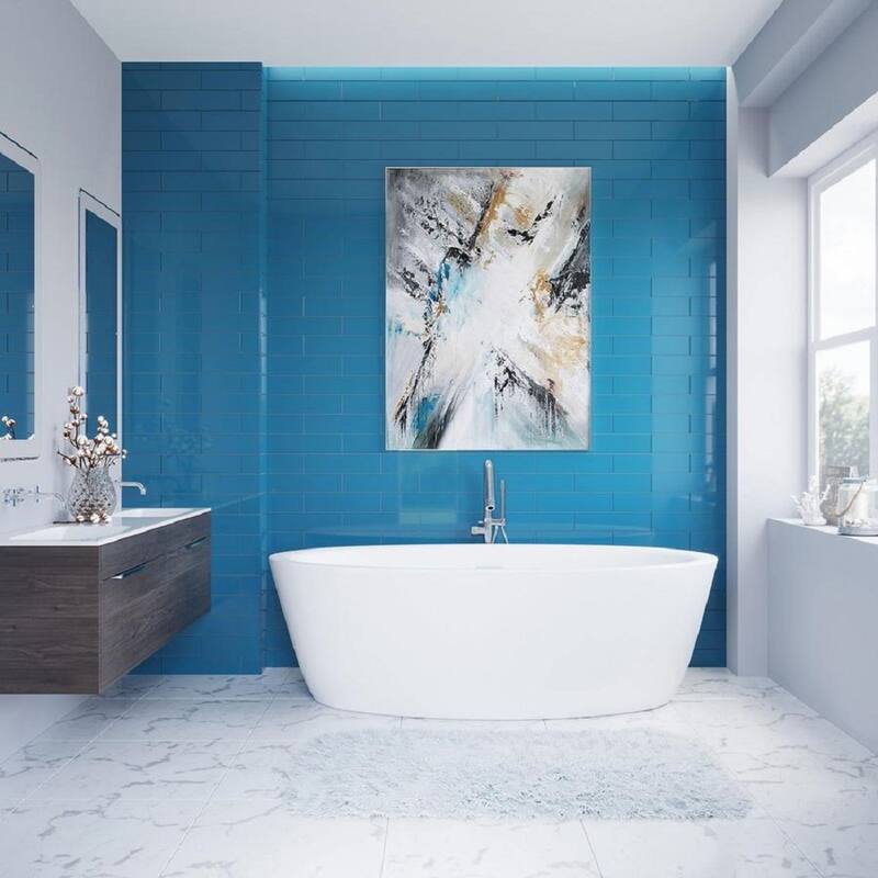 Apollo tile 4" x 16" Colorway Glossy Cerulean Blue Glass Tile (5.33 sq ft/case) - 12 Pack