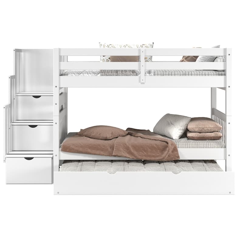 Taylor & Olive Trillium Twin over Twin Stairway Bunk Bed, Twin Trundle