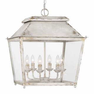 Golden Lighting Abingdon 6-light Pendant in Antique Ivory - Black