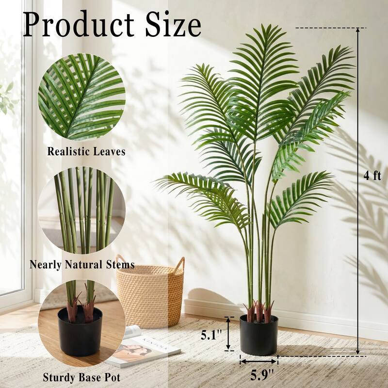 Artificial Plant Fake Tropical Palm Tree Potted