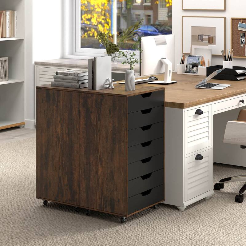 Costway 7-Drawer Chest Mobile File Cabinet Vertical Filing Organizer - See Details