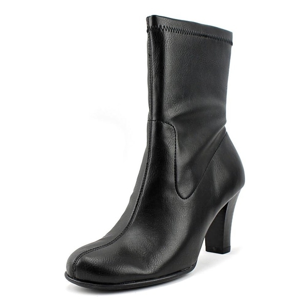 Aerosoles Hydrolic Women W Round Toe Leather Black Mid Calf Boot
