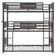 preview thumbnail 16 of 20, Rogen Dark Bronze Metal Frame Triple Bunk Bed