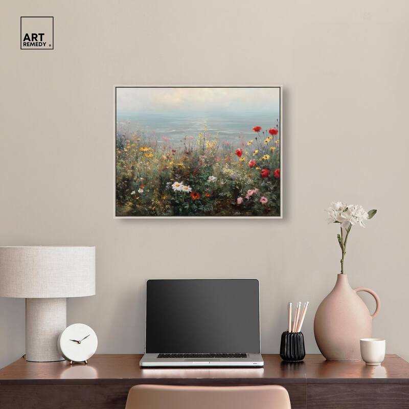 Misty Ocean Field I Canvas by Art Remedy