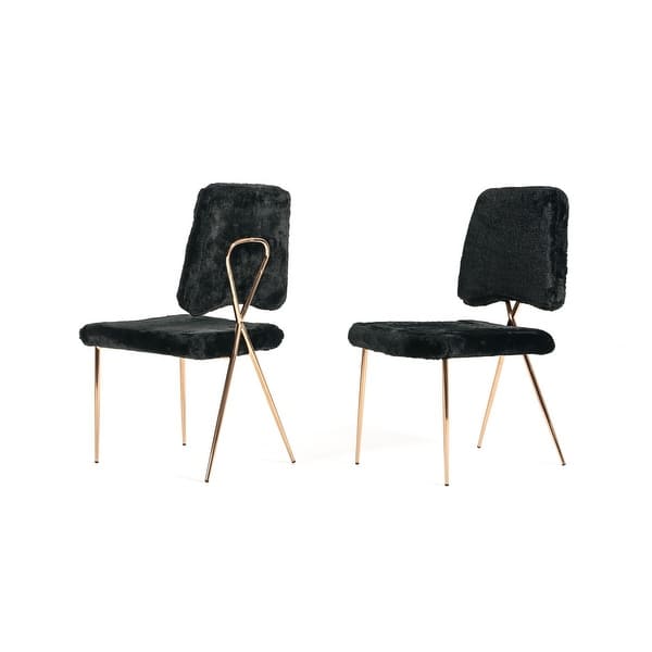 Set Of 2 Gold Black Fabric Solid Back Dining Chairs Set Of 2 Gold Black Fabric Solid Back Dining Chairs
