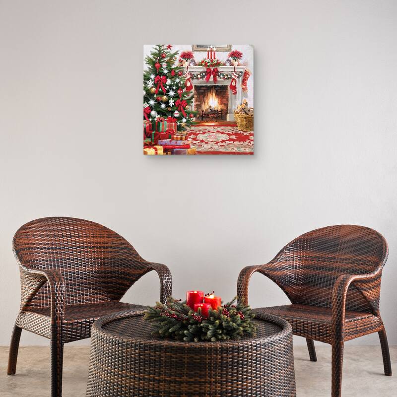 Christmas Hearth Square by The Macneil Studio Canvas Art Print
