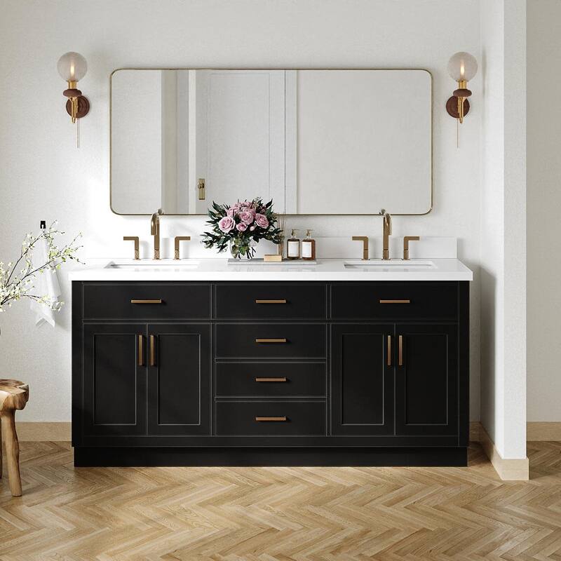 Ariel T073DWQRVO Hepburn 73" Free Standing Double Basin Vanity Set