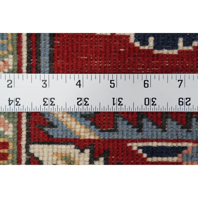 Hand Knotted Oriental 100% Wool Carpet Traditional Medallion Navy Blue & Blues Heriz Area Rug - 8' 8'' X 6' 3''