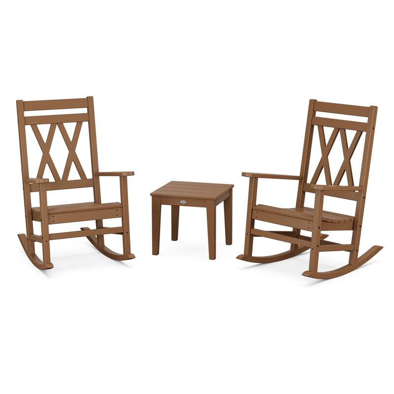 POLYWOOD Canyon 3-Piece Rocking Chair Set - Teak