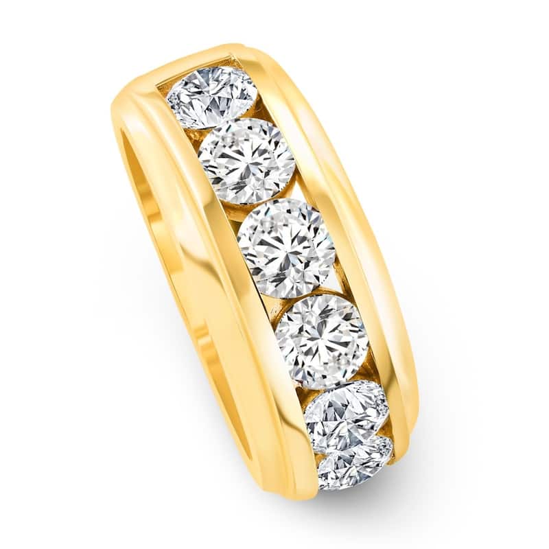 4Ct Men's Diamond Ring in Gold Lab Grown