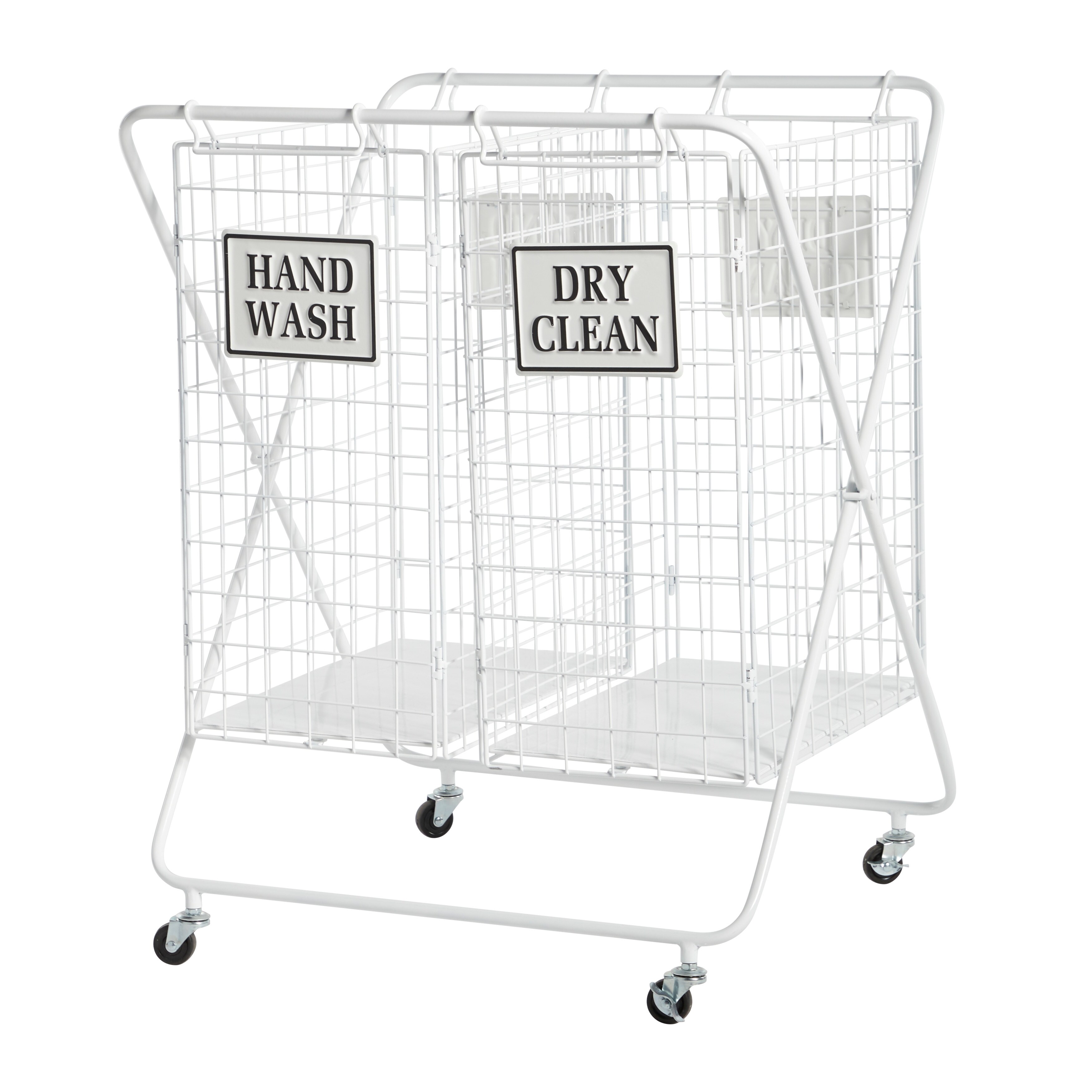 Metal Double Laundry Basket With Wheels And Signs 25 X 22 X 32 On Sale Overstock 32123621 Rolling castersmaterial metalcasual country collectionbasketgreymetal wire2 hampersadultindustrialchina. metal double laundry basket with wheels and signs 25 x 22 x 32