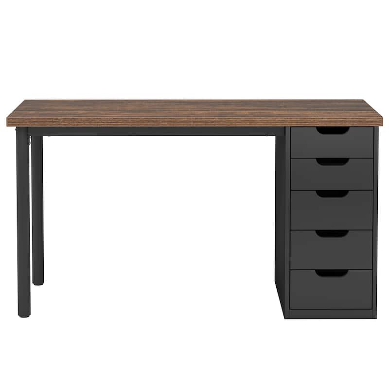 Vanity Desk with 5 Drawers, Modern Makeup Desk with Mulitple Storage, Gifts for Christmas