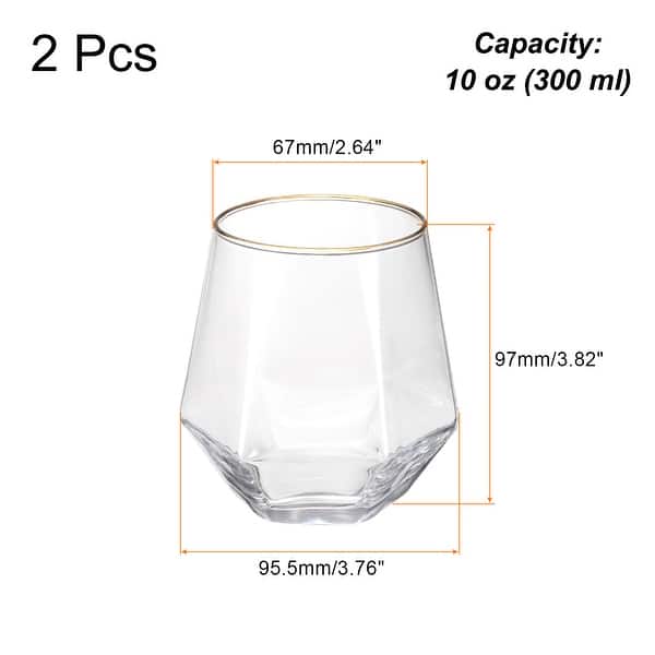 2pcs Diamond Whiskey Glasses 10oz Wine Glasses Stemless - On Sale - Bed  Bath & Beyond - 42303015