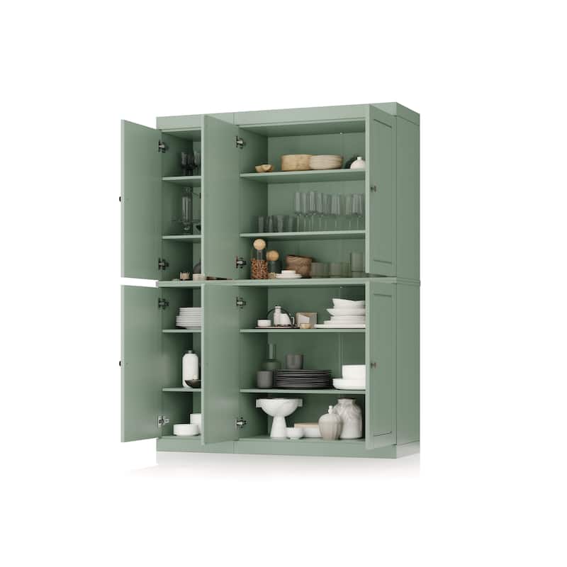 Palace Imports 100% Solid Wood Pantry Cabinet, Raised Panel Doors, Adjustable Shelves, 48.5" Wide, 71.5" Tall - 48.5" x 71.5"