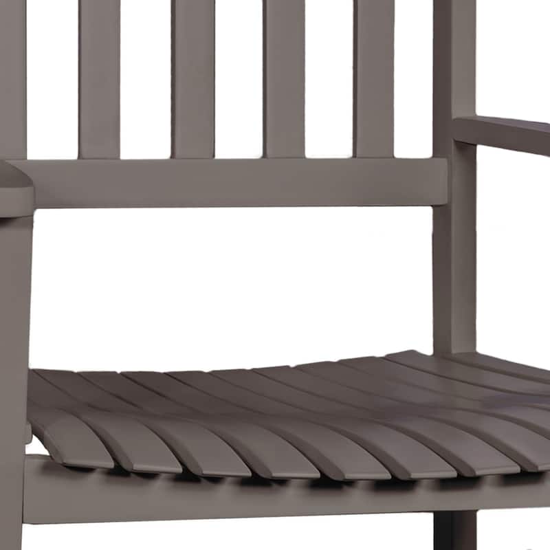 Parker Farmhouse Classic Slat-Back 350-LBS Support Acacia Wood Outdoor Rocking Chair, by JONATHAN Y