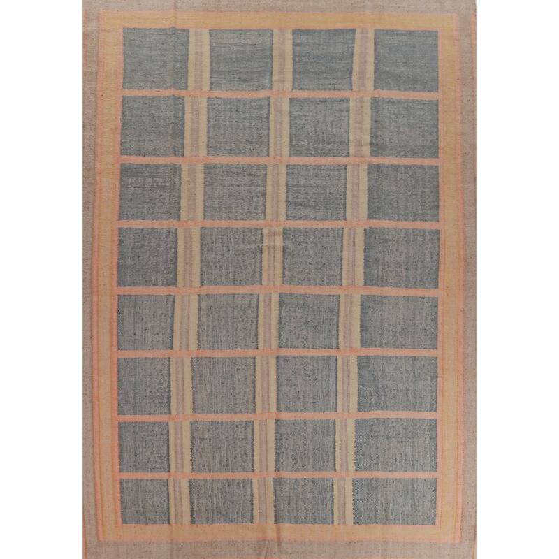 Hand Woven Oriental 100% Jute Carpet Southwestern Modern Multi-Colored Kilim Area Rug - 12' 10'' X 10' 6''