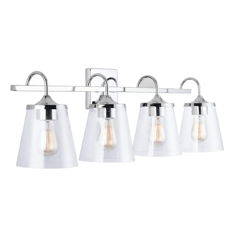 Jayne 4-light Bath/ Vanity Fixture w/ Clear Seeded Glass - Chrome