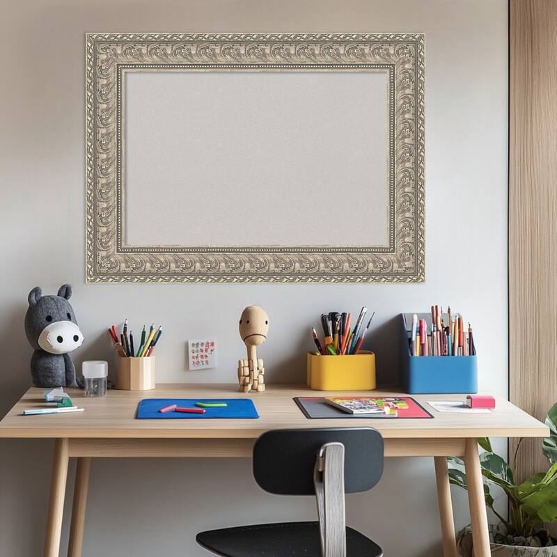 Sydney Silver Framed Cork Board - Bulletin Board, Organization Board, Pin Board