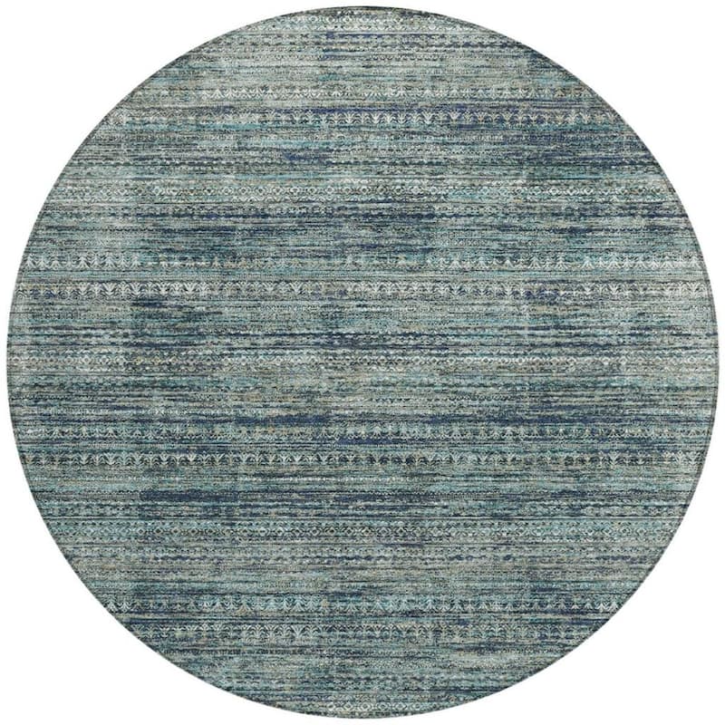 HomeRoots Striped Transitional Rectangle Outdoor Rug