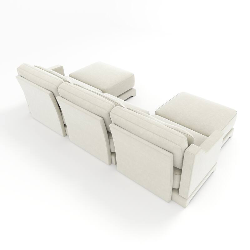 Modern Chenille Sectional Sofa with Lumbar Pillows for Living Rooms,Easy install