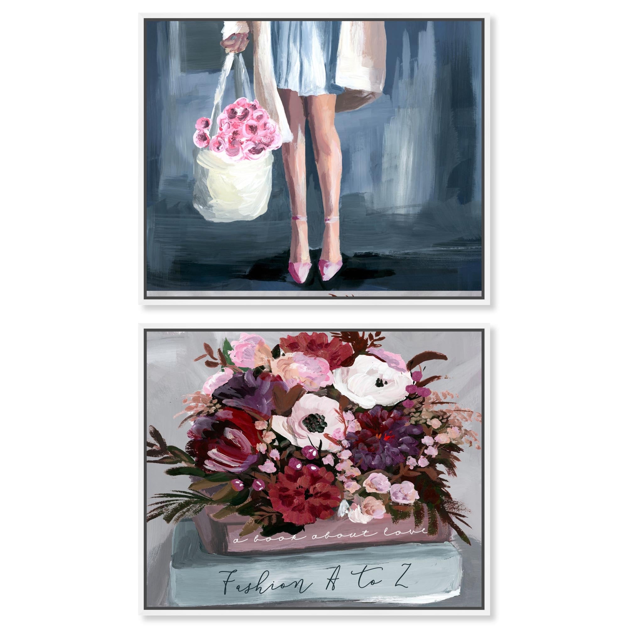 Blush Pink Bedroom Serenity Farm Art Set of 2 Canvas Print by Art Remedy