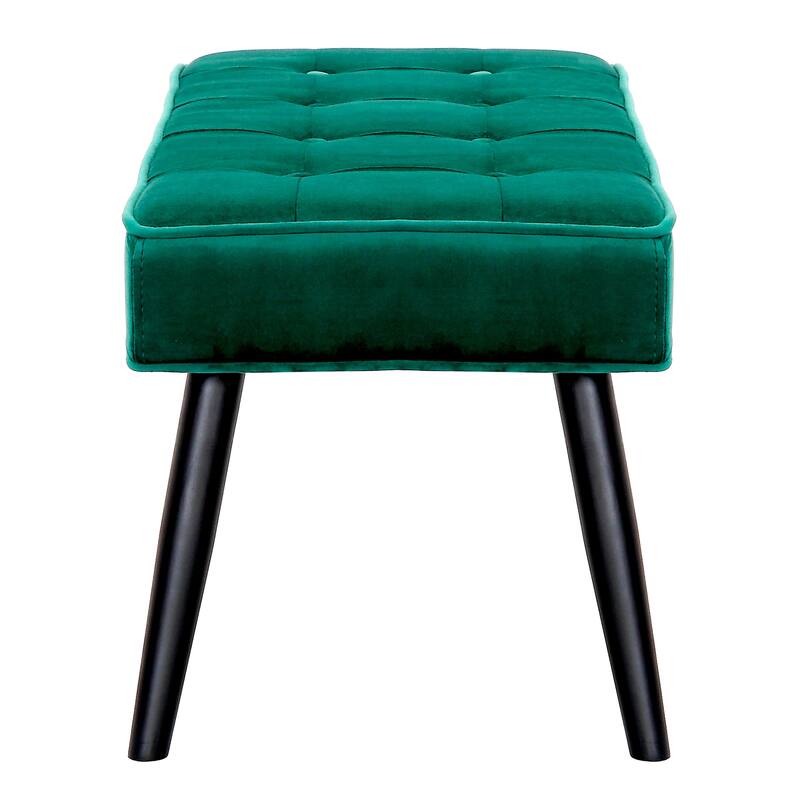 Kipp Velvet Upholstered Button Tufted Bench Ottoman