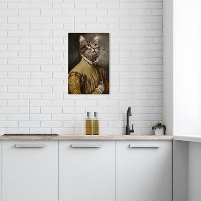 Wynwood Studio Canvas Animals Nobel Feline Brown and Beige Traditional Wall Art Canvas Print - Brown, Brown