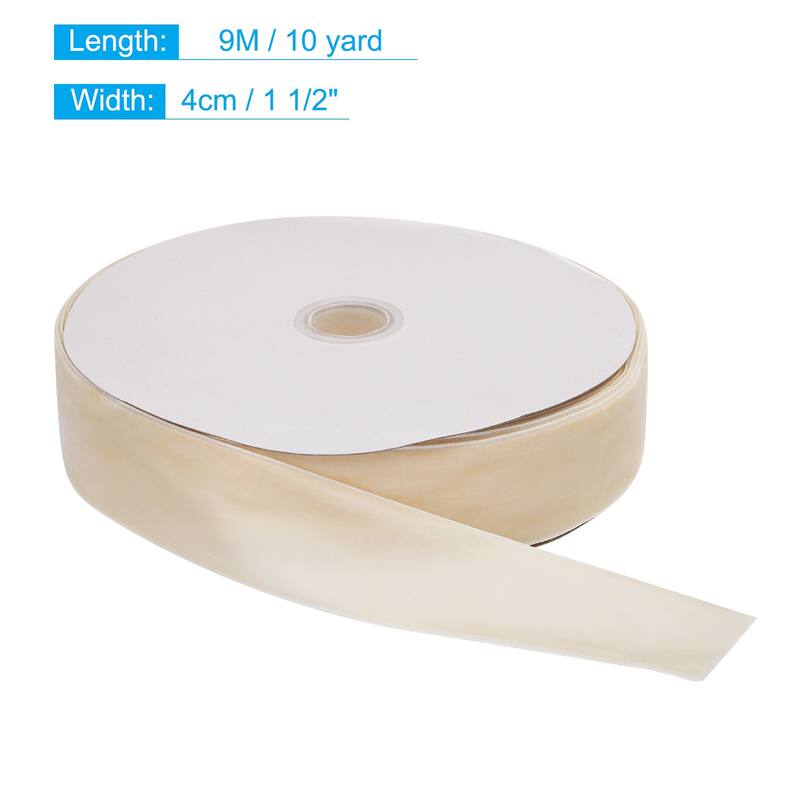 Velvet Ribbon 1 1/2 Inch Single Face Spool Silky for DIY Crafts - Cream - 10 Yard