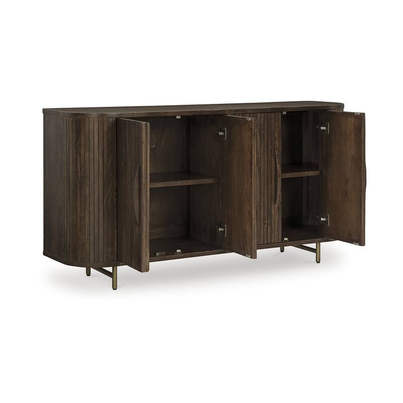 Signature Design by Ashley Amickly Dark Brown Accent Cabinet - 68" W x 18" D x 36.38" H