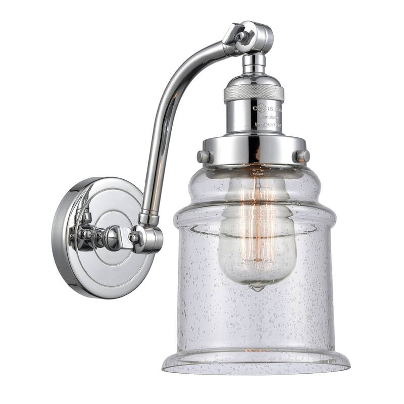 Innovations Lighting Canton Single Light 12" Tall Bathroom Sconce - Polished Chrome / Seedy