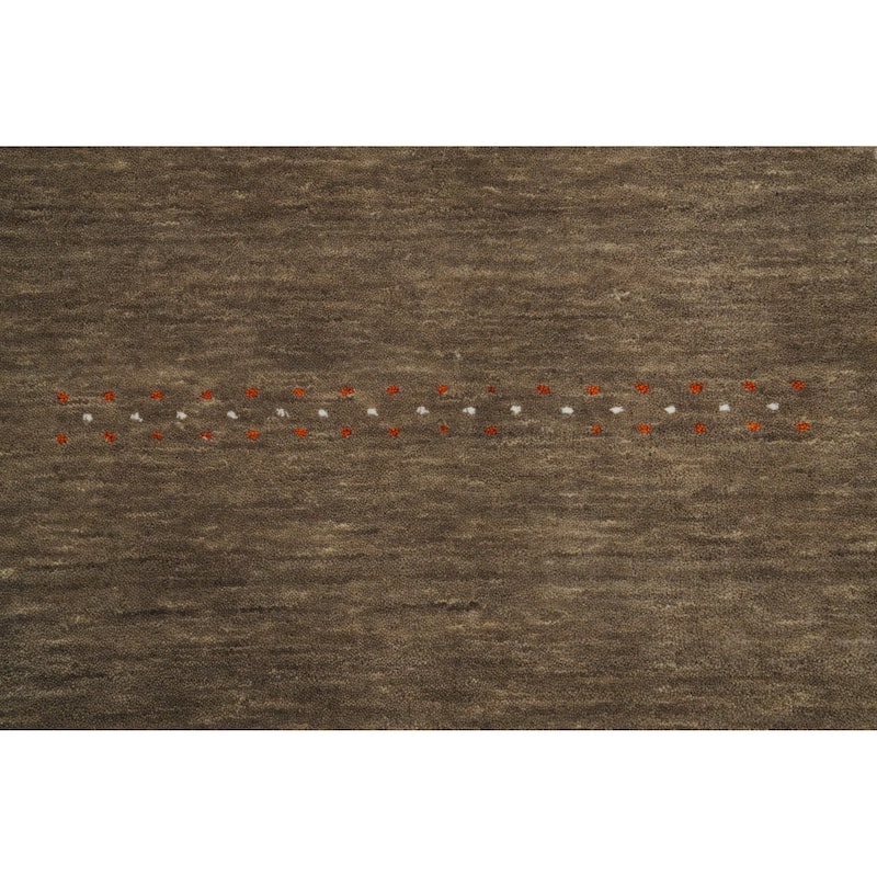 Hand Knotted Oriental 100% Wool Carpet Tribal Animal Pictorial Brown Gabbeh Runner Rug - 8' 0'' X 2' 5''