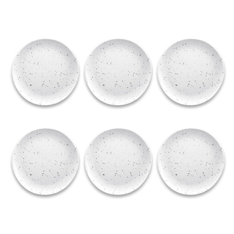 Abode Homewares Terrazzo Merge Dinner Plate - White - 10.5" - Set of 6 - 6 Piece