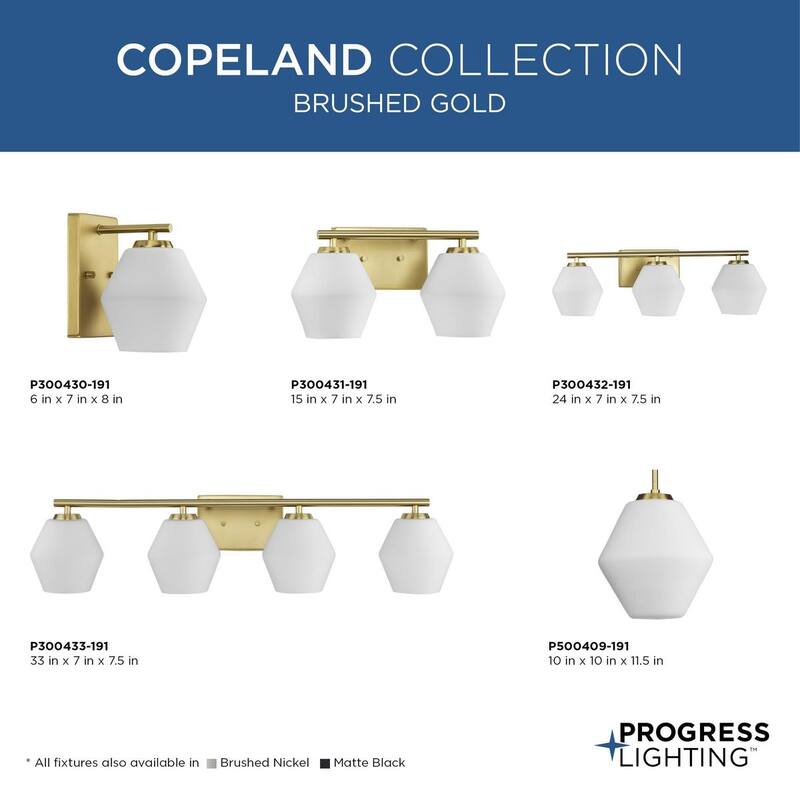 Copeland Collection One-Light Brushed Gold Mid-Century Modern Vanity Light - 6 in x 7 in x 8 in