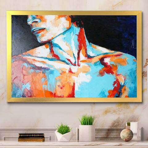 Designart "Pastel Artistic Seduction Man" Modern Framed artwork