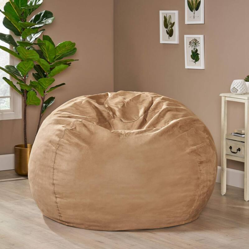 Comfortable High-Density Foam Bean Bag Chair for Kids and Adults, with Removable Microsuede Cover