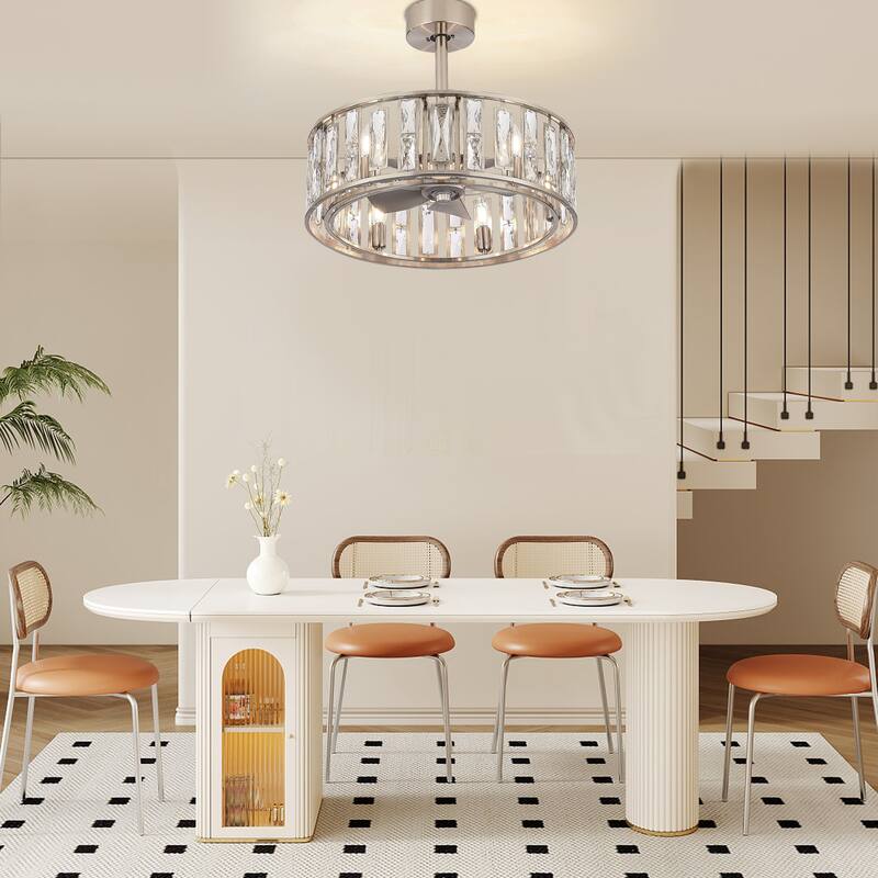 20-In Chandelier Caged Ceiling Fan with Light and Remote(5-blade)