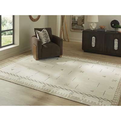 Signature Design by Ashley Dot Beige/White Area Rug
