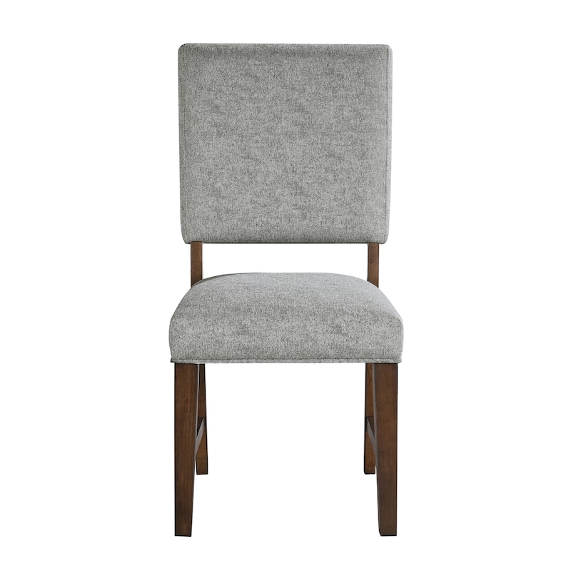 Walnut Finish Wood Side Chairs Set of 2 - Grey