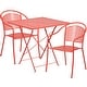 preview thumbnail 19 of 23, 28'' Square Indoor-Outdoor Folding Patio Table Set with 2 Round Back Chairs