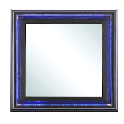 LED Lighted Wooden Framed Square Dresser Mirror - 38" - Black