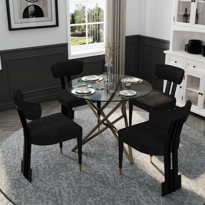 36 inch Clear Glass Round Dining Table