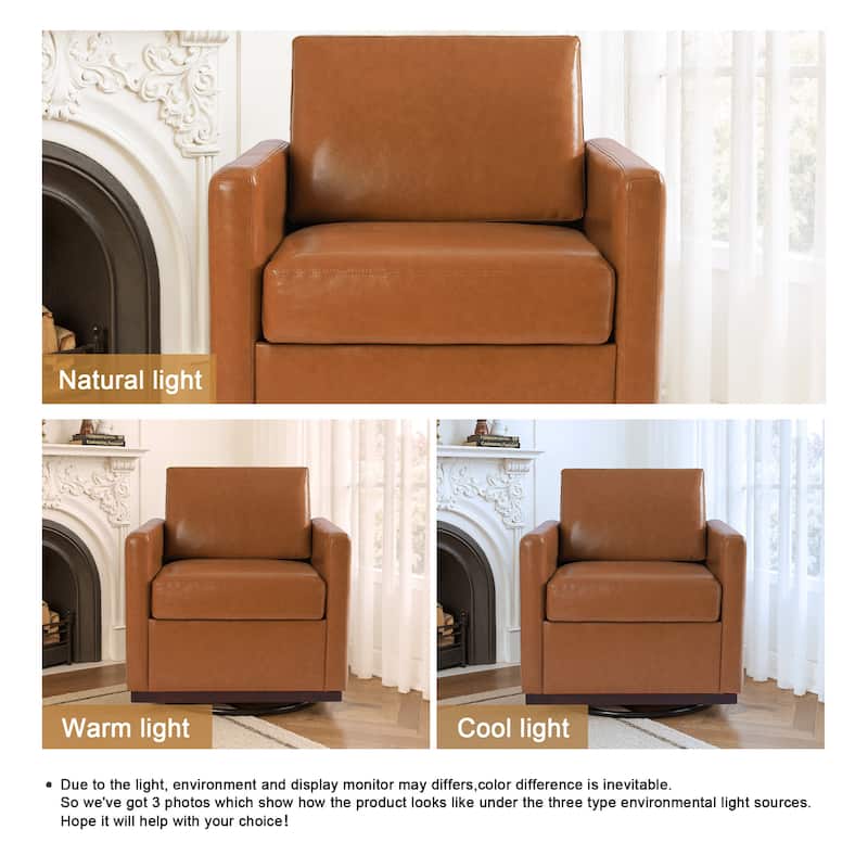 uixe Modern Upholstered Swivel Accent Chair with Pocket Spring Seat